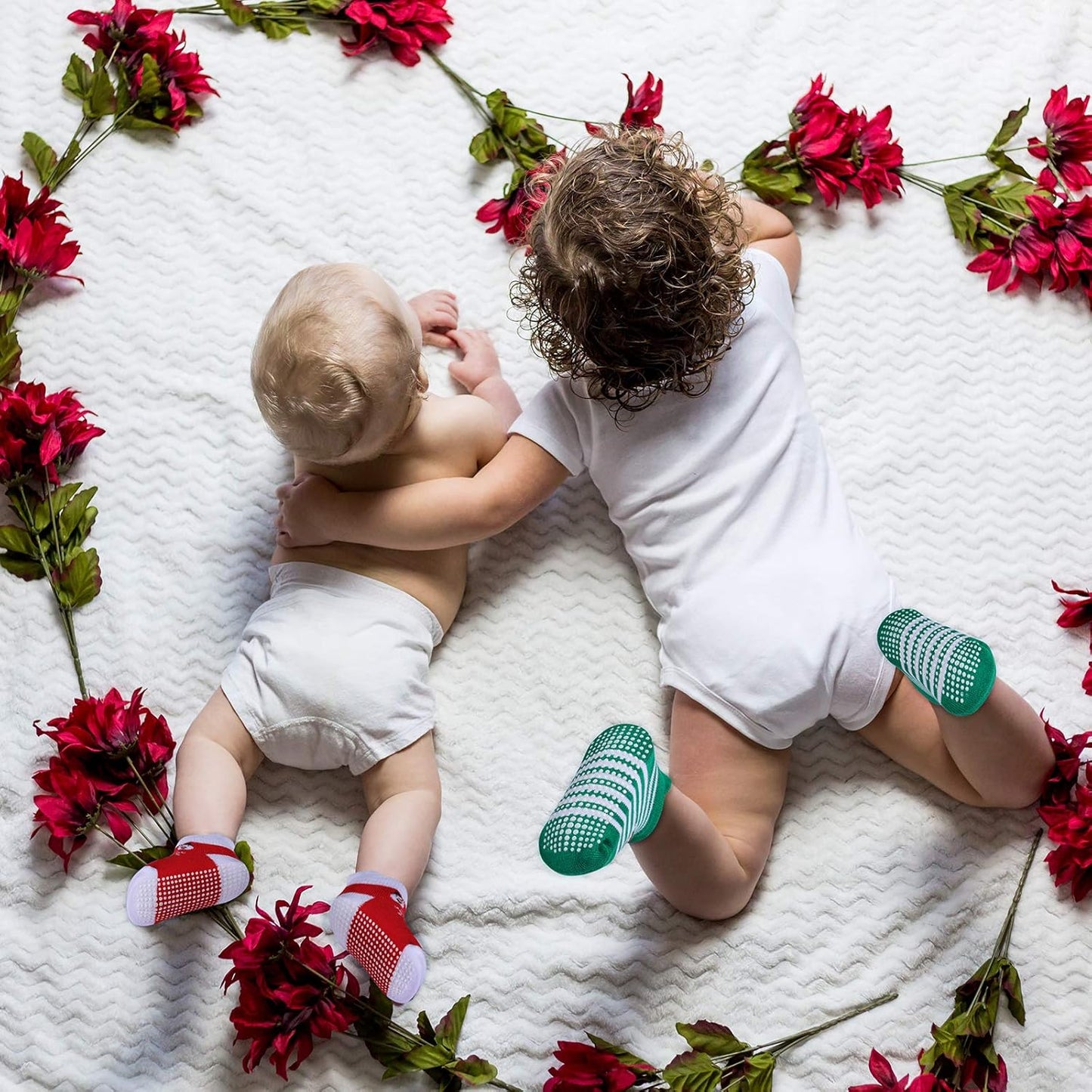 12 Pairs Toddler Socks with Grippers Non Slip Baby Boys Girls Ankle Socks 3T-4T 4T-5T