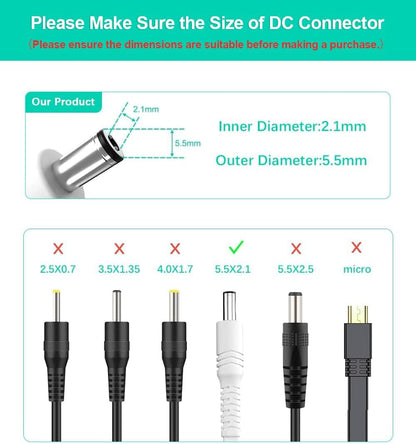12V DC Extension Cable 30Ft 2Pack,Flat 5.5Mm X 2.1Mm 22 AWG Power Supply Extended Cord,5521 12 Volt Female to Male Barrel Plug Extender Adapter Lead for CCTV Security Camera,Eufy,Tp-Link Tapo