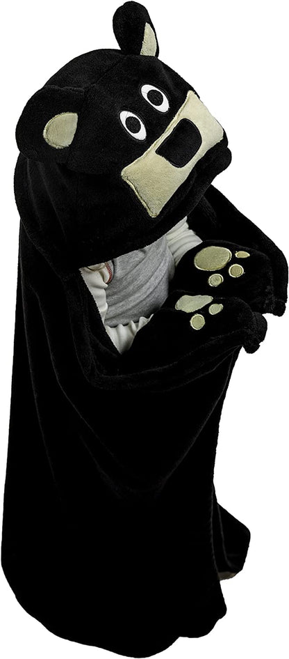 Wearable Hooded Blanket for Kids, Animal Hooded Blanket (Bear)